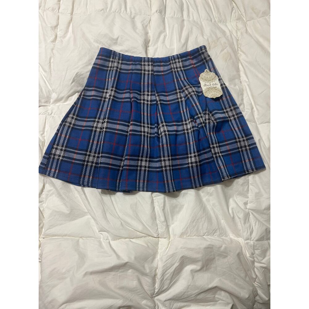 Altar'd State Plaid Mini Skirt Size Small NWT Blue
